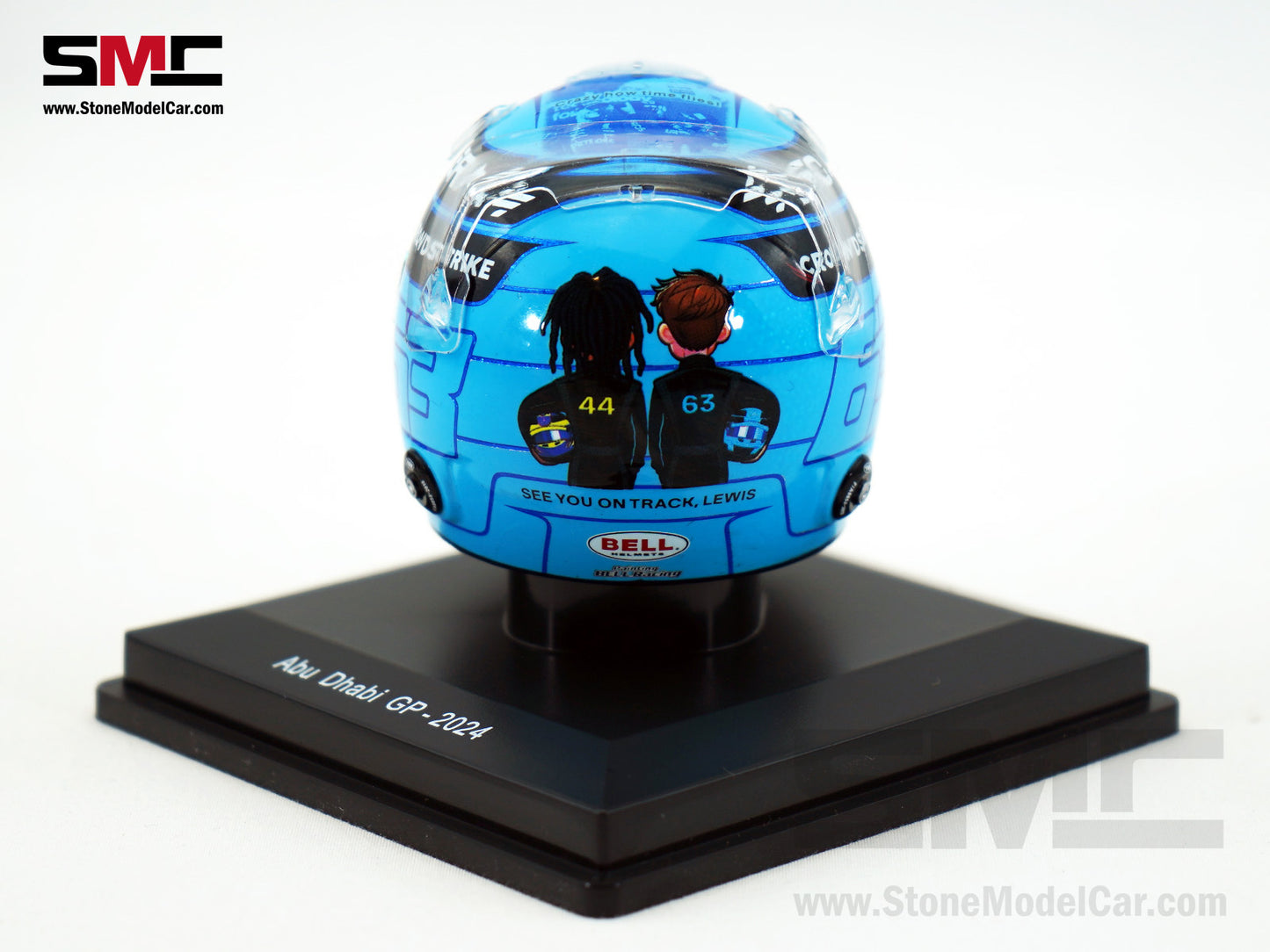 Mercedes F1 W15 #63 George Russell Abu Dhabi GP 2024 Special Livery Spark 1:5 Helmet