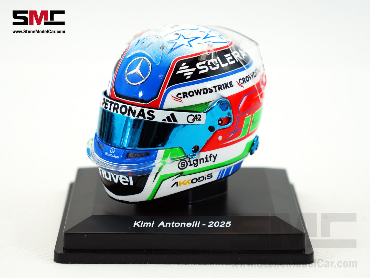 Mercedes F1 W16 #12 Kimi Antonelli Australian GP 2025 1st Career Point Spark 1:5 Miniature Helmet