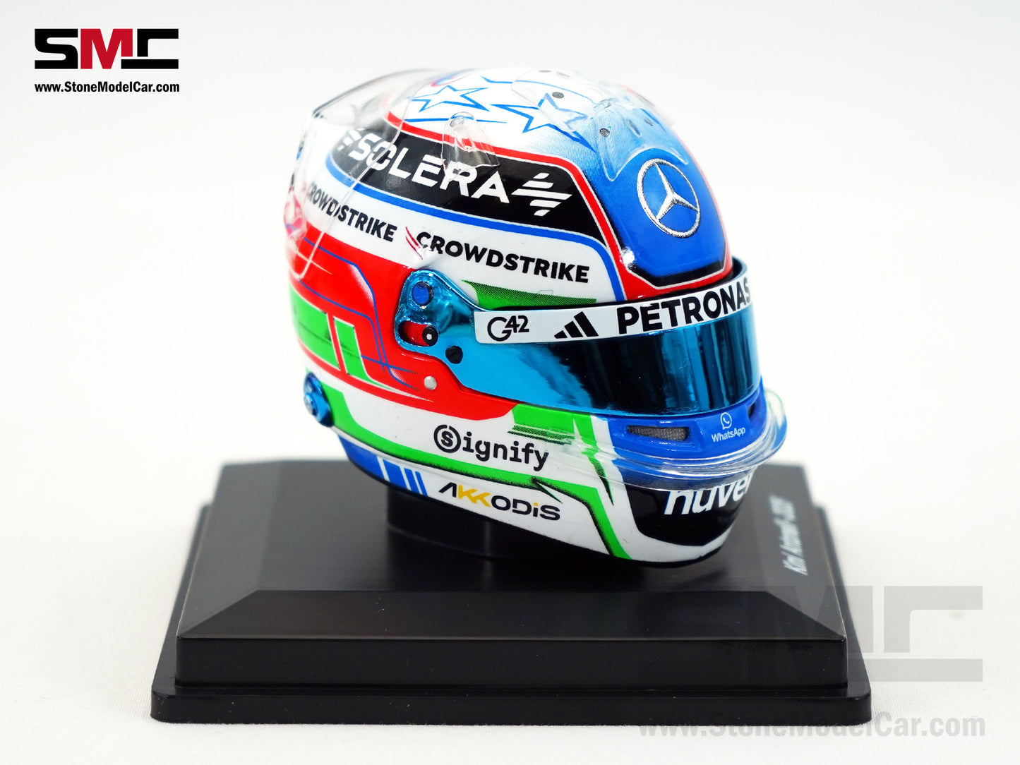 Mercedes F1 W16 #12 Kimi Antonelli Australian GP 2025 1st Career Point Spark 1:5 Miniature Helmet
