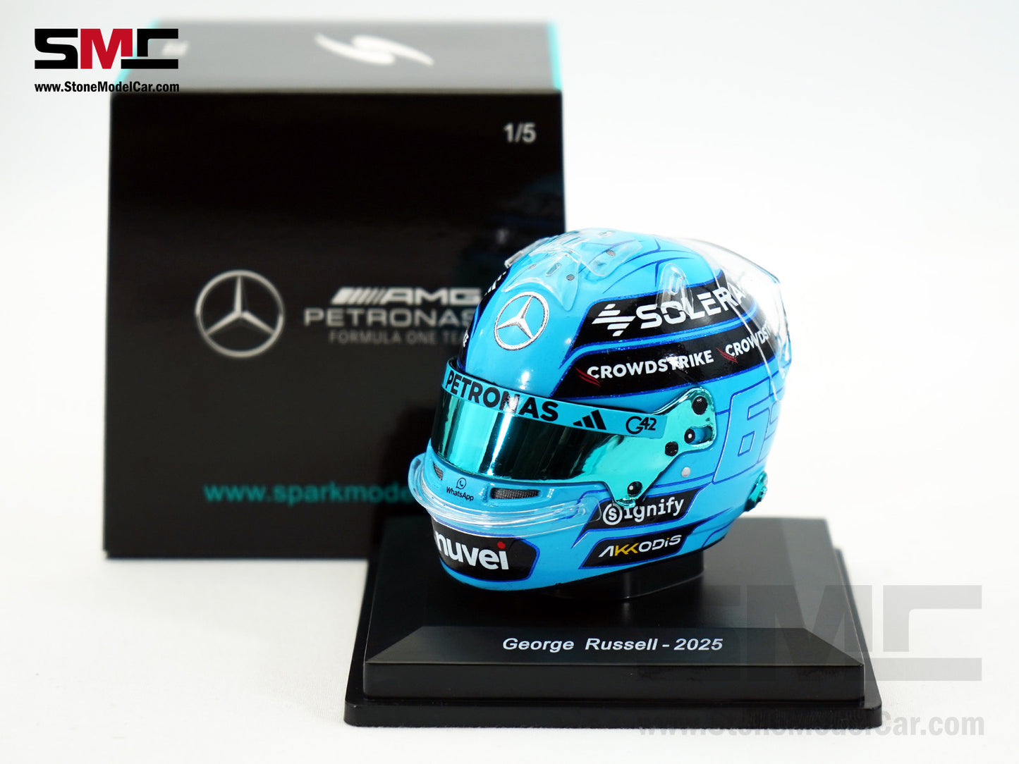 Mercedes F1 W16 #63 George Russell Year 2025 Canada GP Winner Spark 1:5 Helmet