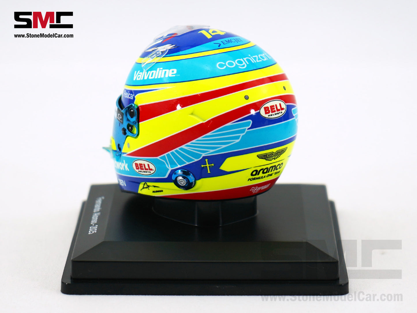Aston Martin F1 AMR25 #14 Fernando Alonso Season 2025 Spark 1:5 Miniature Helmet Model