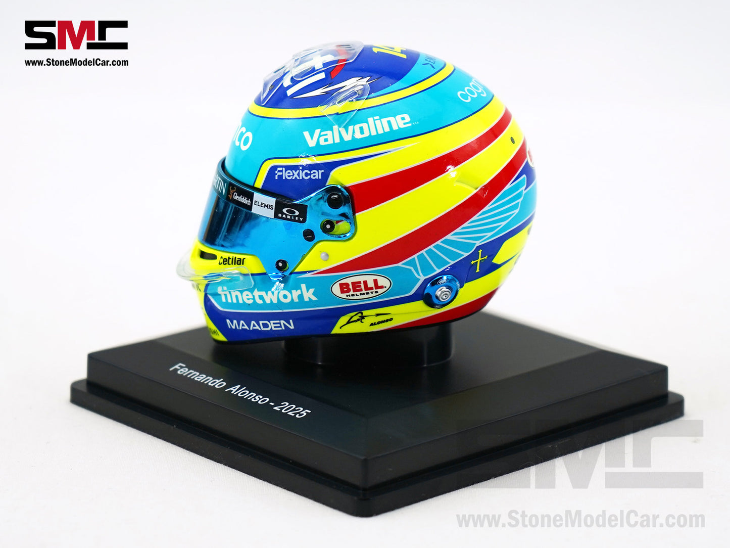 Aston Martin F1 AMR25 #14 Fernando Alonso Season 2025 Spark 1:5 Miniature Helmet Model