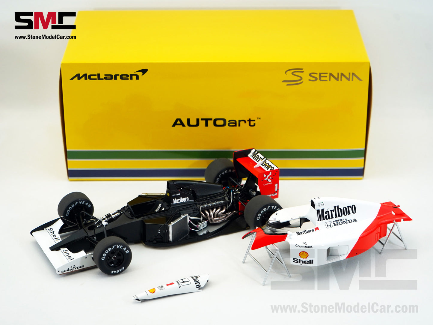Mclaren F1 MP4/6 #1 Ayrton Senna 1991 World Champion Full Open 1:18 AUTOart w/ Decal
