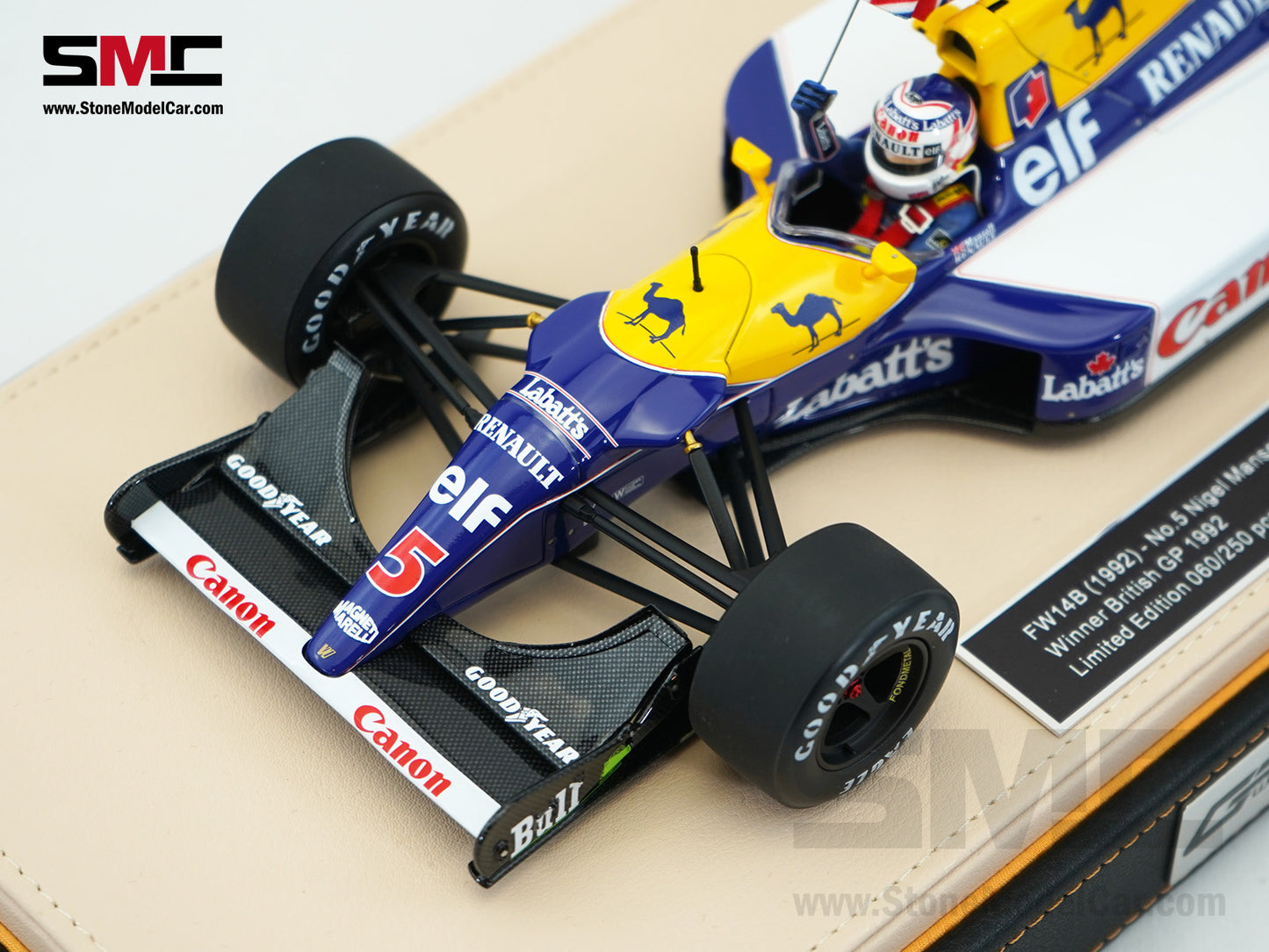 Williams F1 FW14B #5 Nigel Mansell British GP 1992 World Champion 1:18 GP Replicas with CAMEL