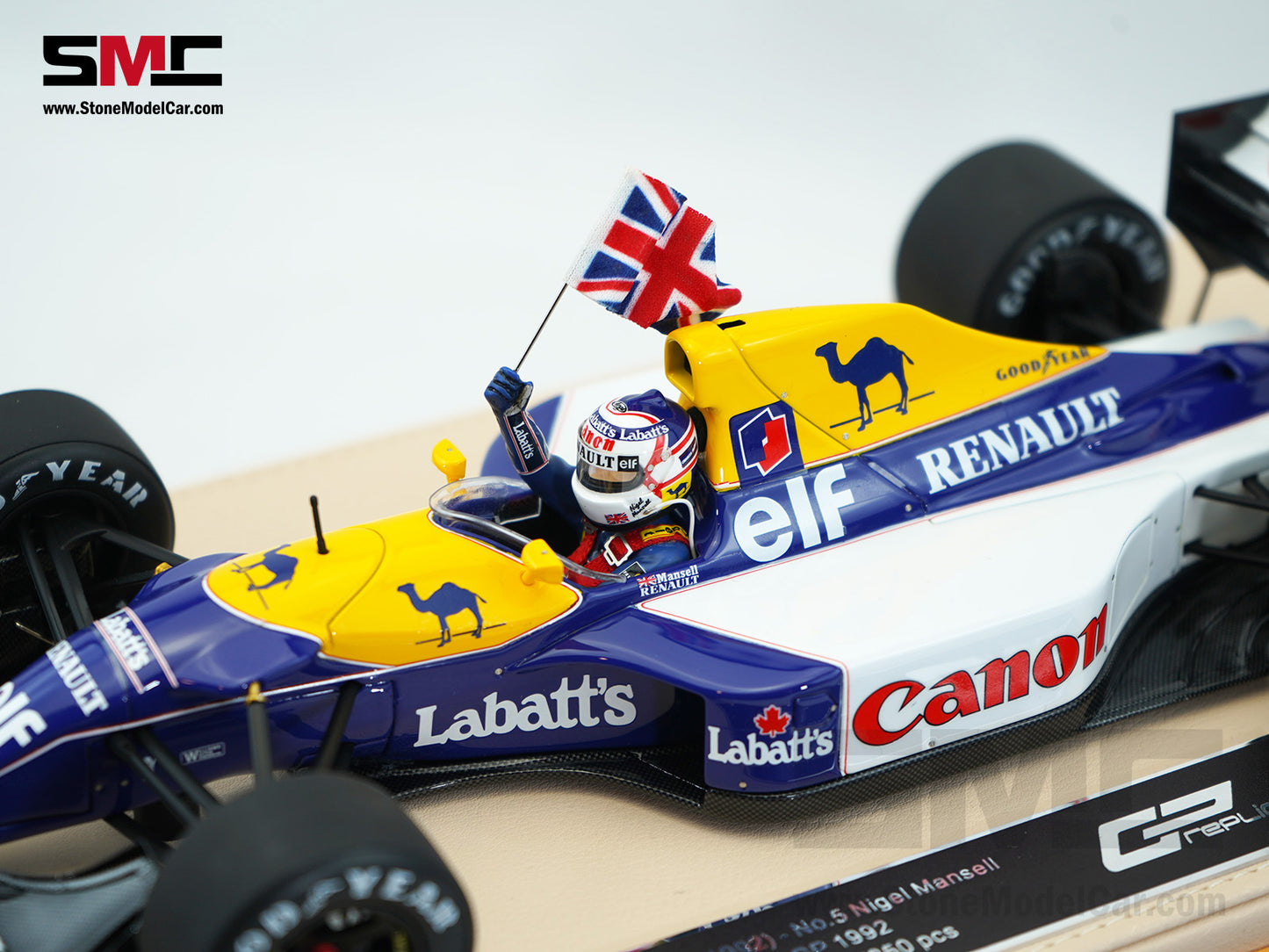 Williams F1 FW14B #5 Nigel Mansell British GP 1992 World Champion 1:18 GP Replicas with CAMEL