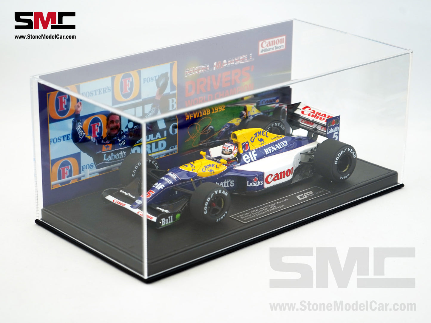Williams F1 FW14B #5 Nigel Mansell French GP 1992 World Champion 1:18 GP Replicas w/ Decal