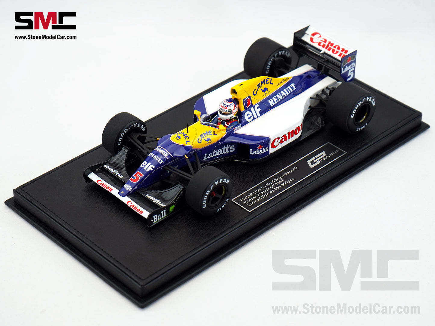 Williams F1 FW14B #5 Nigel Mansell French GP 1992 World Champion 1:18 GP Replicas w/ Decal