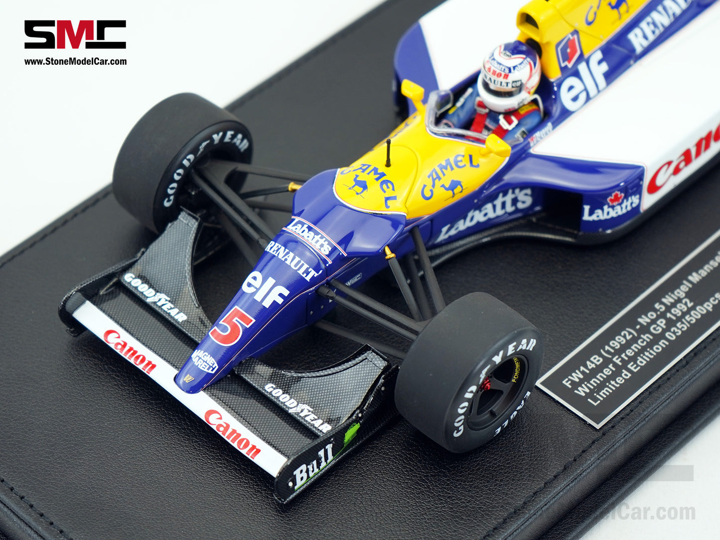 Williams F1 FW14B #5 Nigel Mansell French GP 1992 World Champion 1:18 GP Replicas w/ Decal
