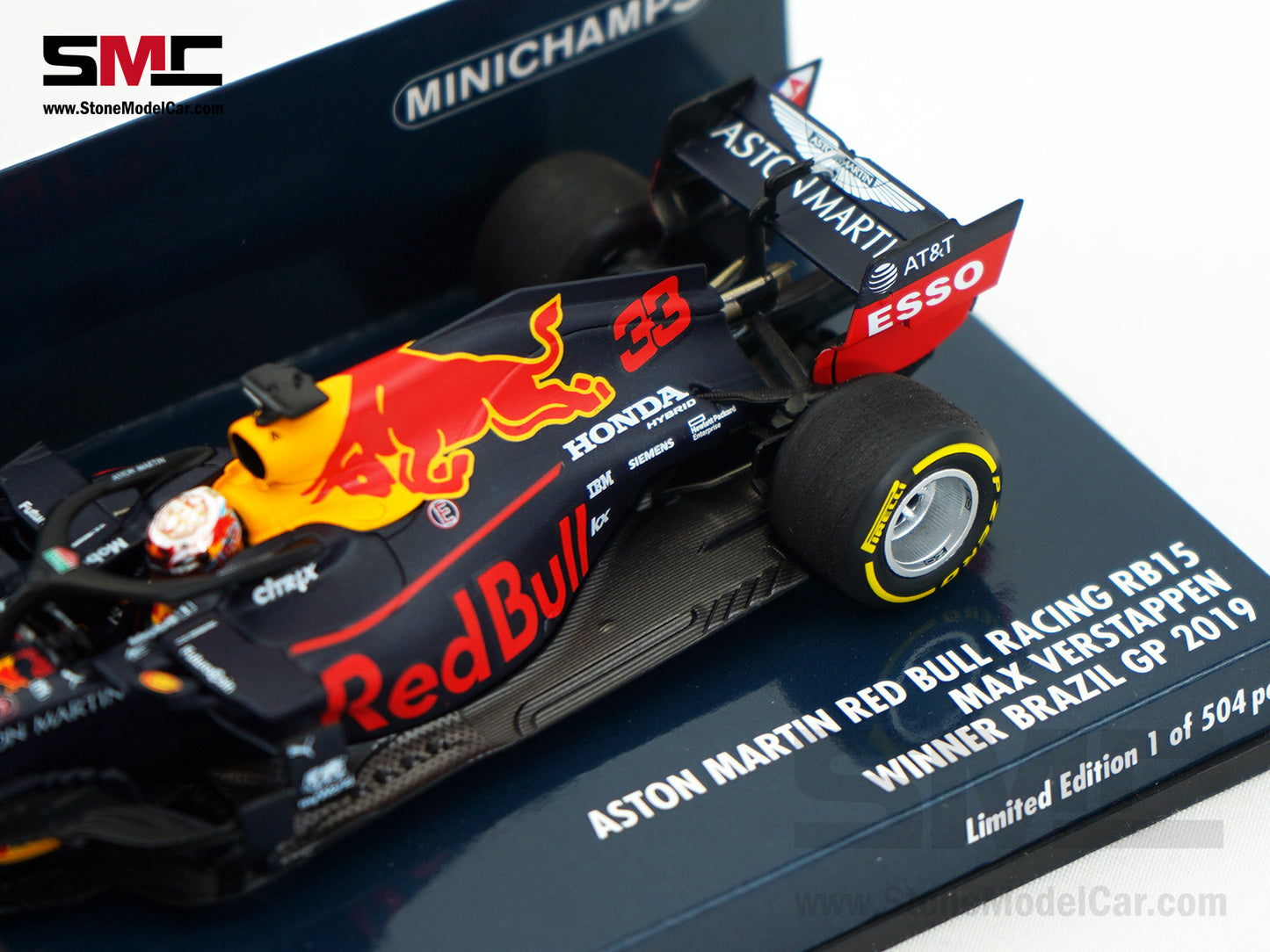 Red Bull Aston Martin F1 RB15 #33 Max Verstappen Winner Brazil GP 2019 1:43 MINICHAMPS