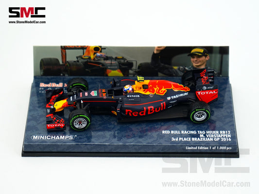 Red Bull F1 RB12 #33 Max Verstappen Brazil GP 3rd Place Podium 2016 1:43 MINICHAMPS