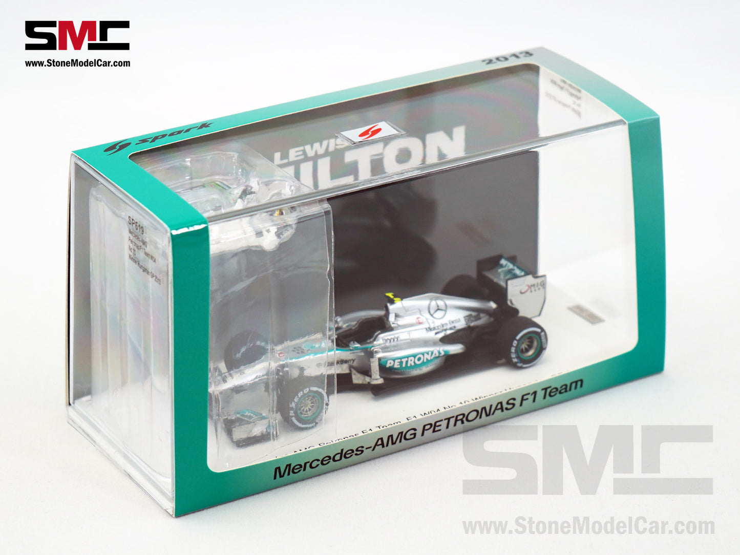 2013 F1 W04 #10 Lewis Hamilton Hungary GP 1st Win with Mercedes 1:43 Spark Special Figure Edition