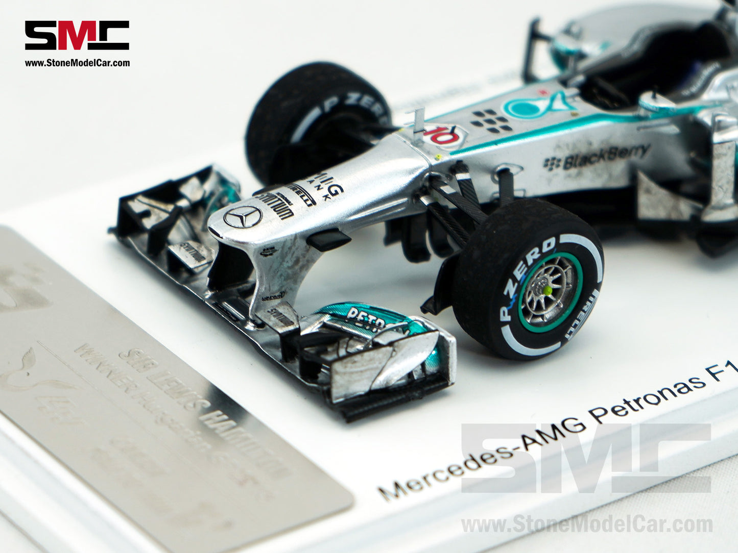 2013 F1 W04 #10 Lewis Hamilton Hungary GP 1st Win with Mercedes 1:43 Spark Special Figure Edition