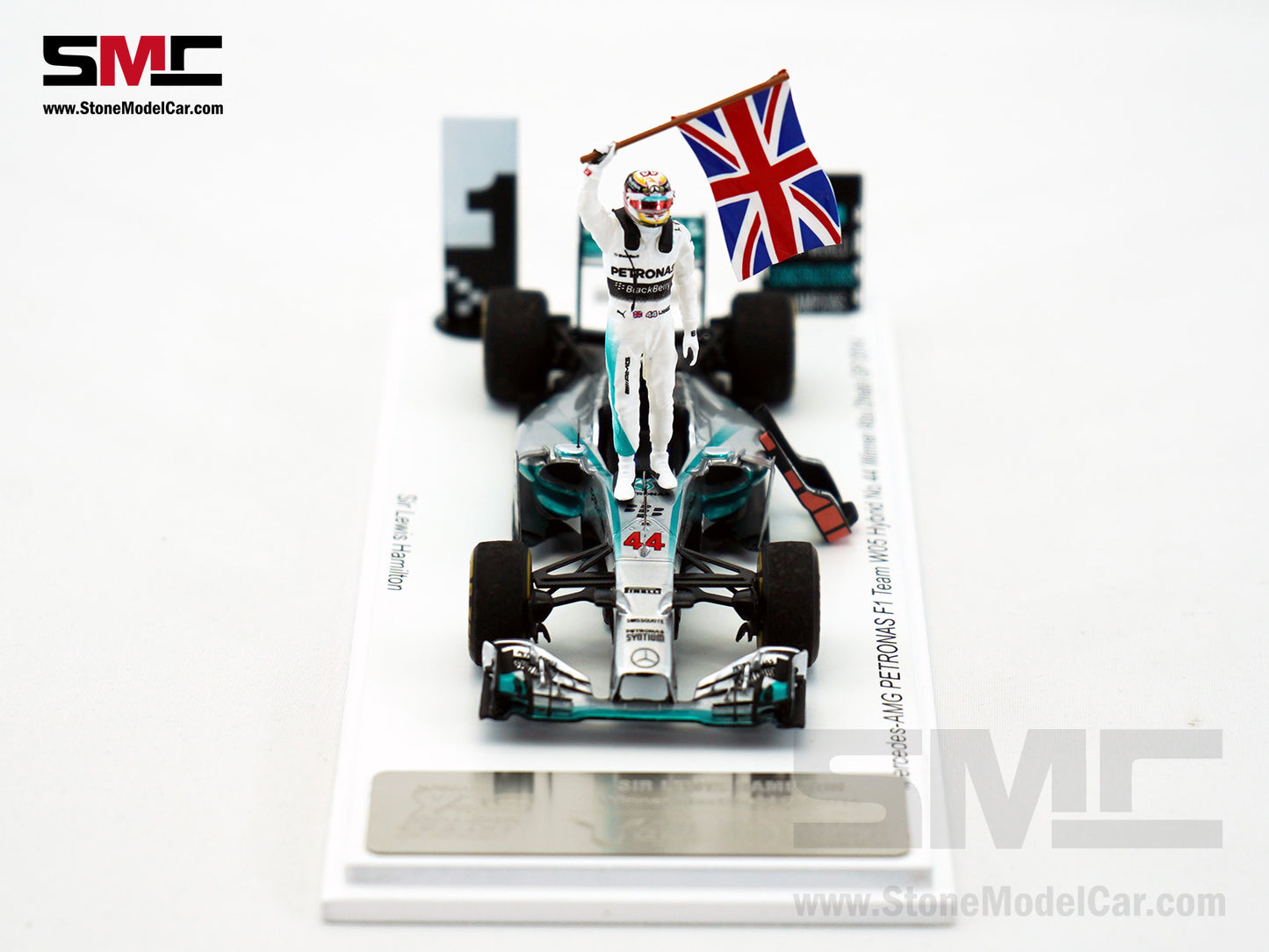 Mercedes F1 W05 #44 Lewis Hamilton Abu Dhabi GP 2014 World Champion 1:43 Spark Special Figure Edition