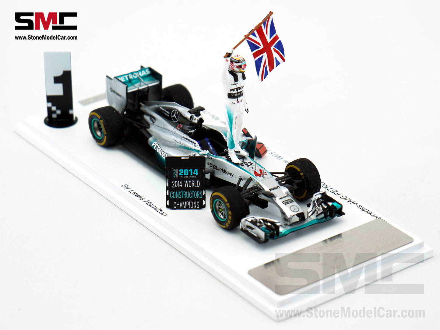 Mercedes F1 W05 #44 Lewis Hamilton Abu Dhabi GP 2014 World Champion 1:43 Spark Special Figure Edition