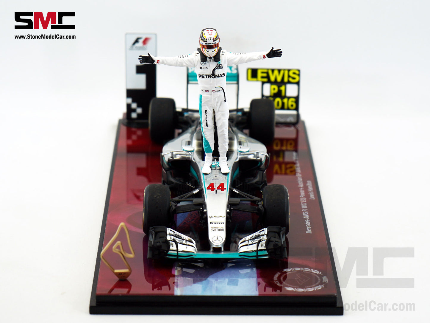 Mercedes F1 W07 #44 Lewis Hamilton Austrian GP 2016 Winner 7x World Champion 1:18 Spark Figure Edition