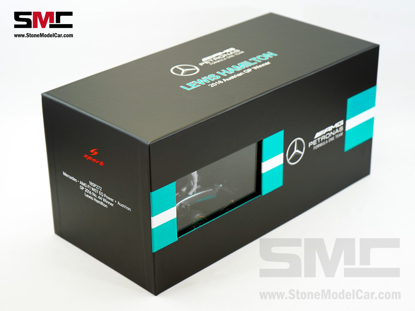Mercedes F1 W07 #44 Lewis Hamilton Austrian GP 2016 Winner 7x World Champion 1:18 Spark Figure Edition
