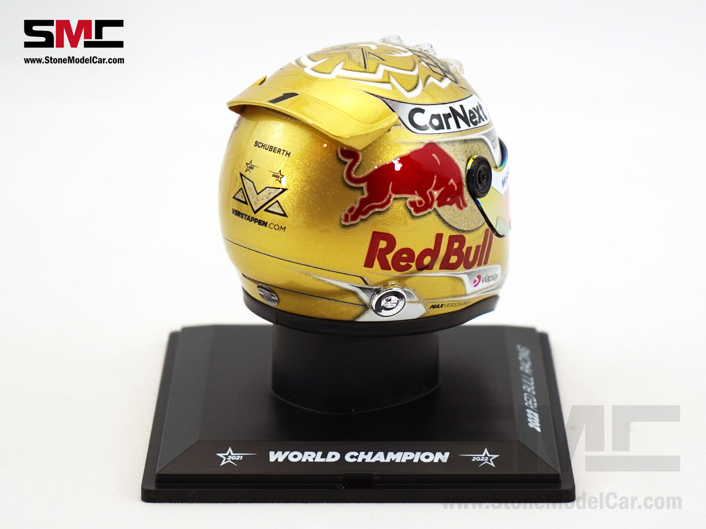 Red Bull F1 RB18 #1 Max Verstappen 2x Times World Champion 2022 Schuberth 1:4 Helmet