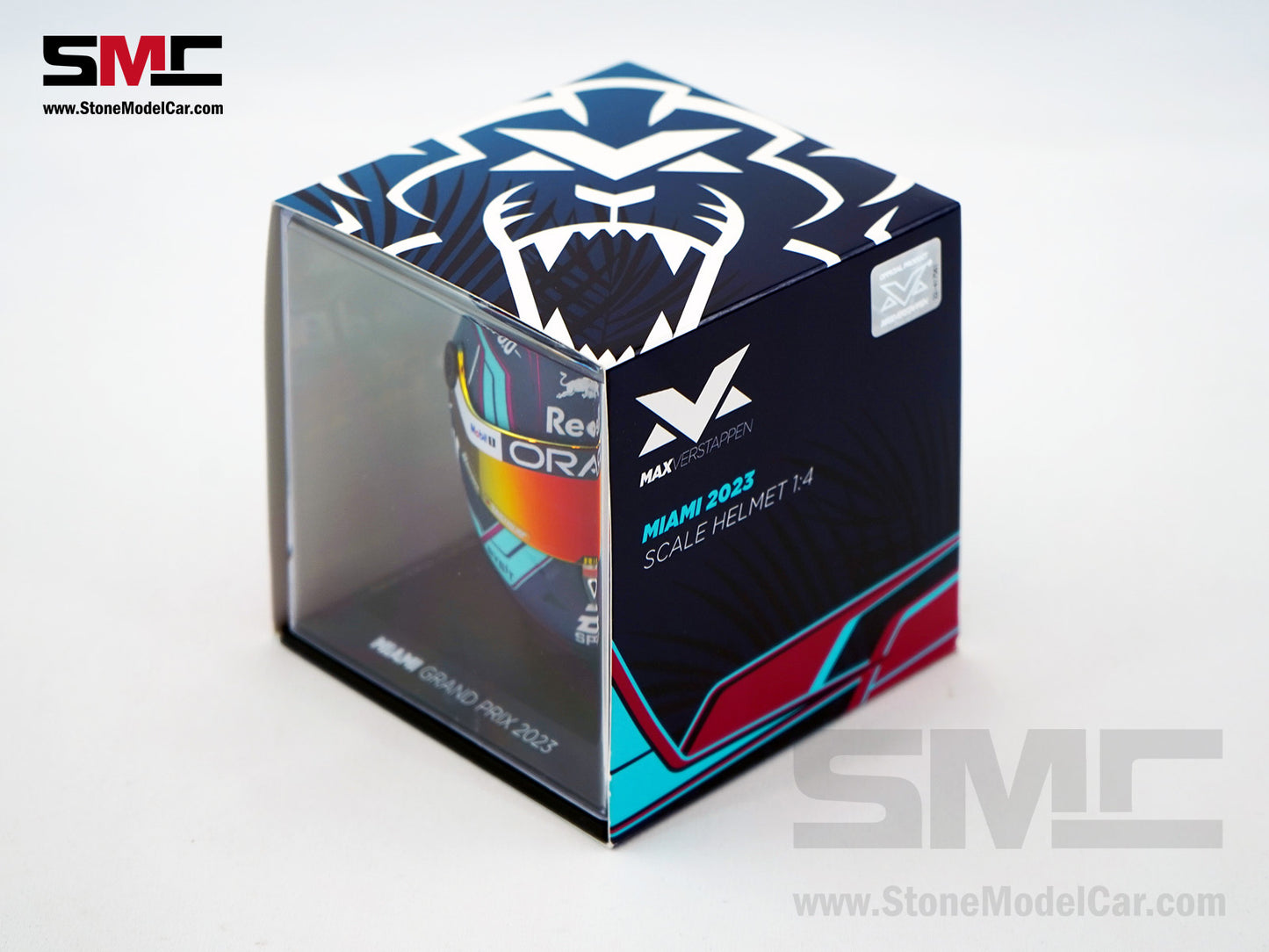 Red Bull F1 RB19 #1 Max Verstappen US Miami GP 2023 Schuberth 1:4 Miniature Helmet