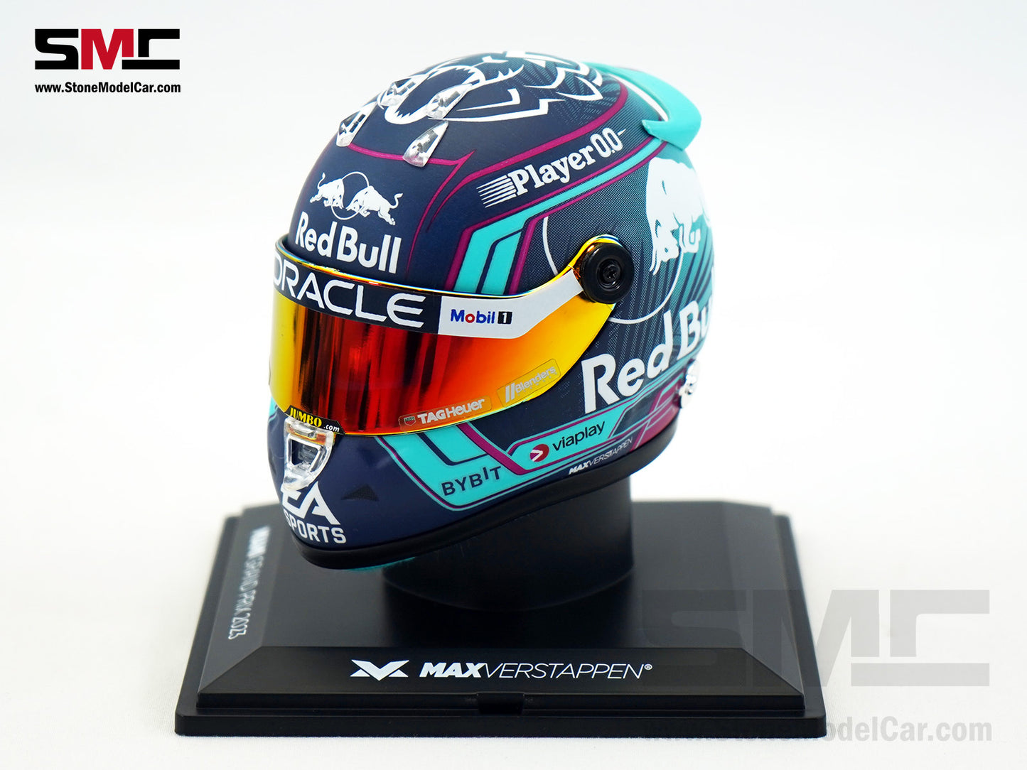 Red Bull F1 RB19 #1 Max Verstappen US Miami GP 2023 Schuberth 1:4 Miniature Helmet