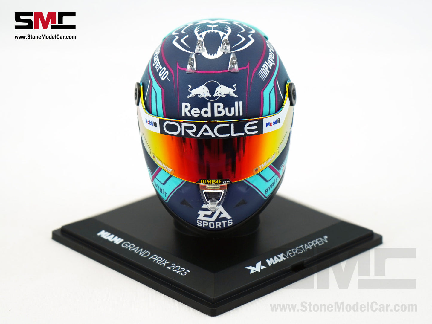 Red Bull F1 RB19 #1 Max Verstappen US Miami GP 2023 Schuberth 1:4 Miniature Helmet