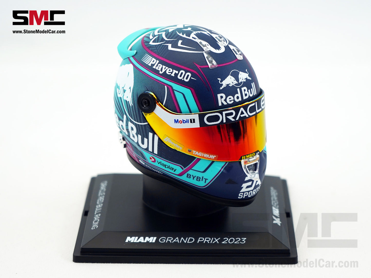 Red Bull F1 RB19 #1 Max Verstappen US Miami GP 2023 Schuberth 1:4 Miniature Helmet