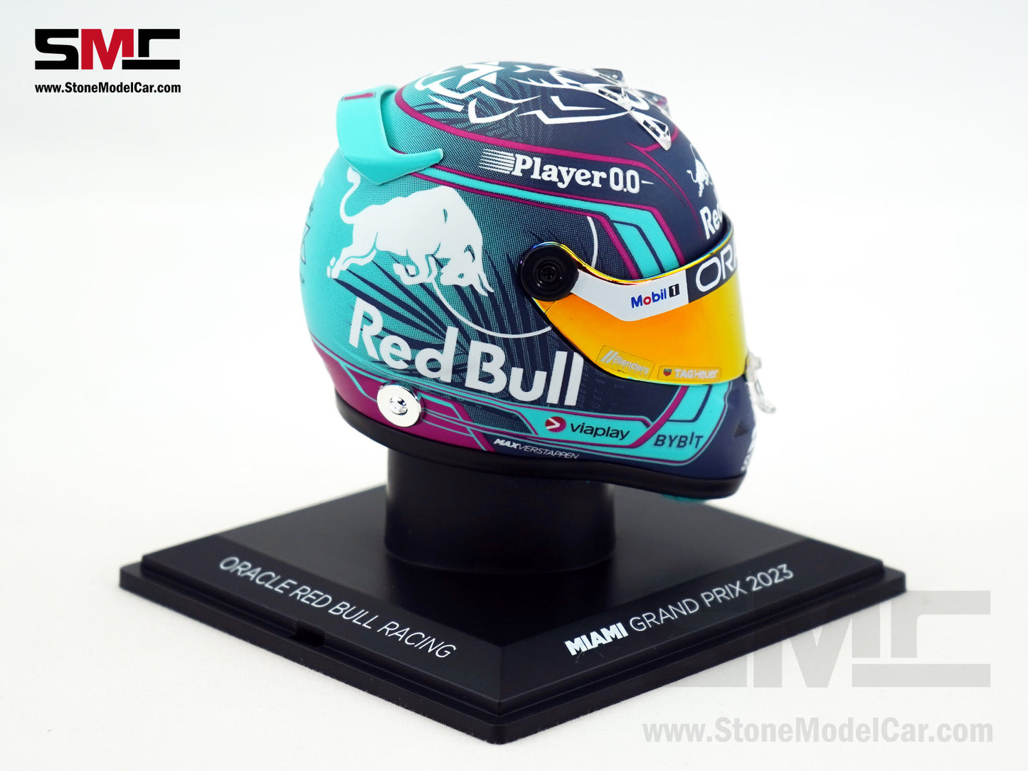 Red Bull F1 RB19 #1 Max Verstappen US Miami GP 2023 Schuberth 1:4 Miniature Helmet