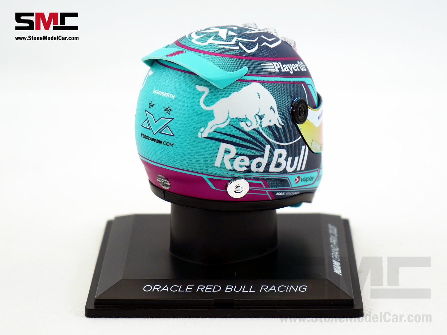 Red Bull F1 RB19 #1 Max Verstappen US Miami GP 2023 Schuberth 1:4 Miniature Helmet