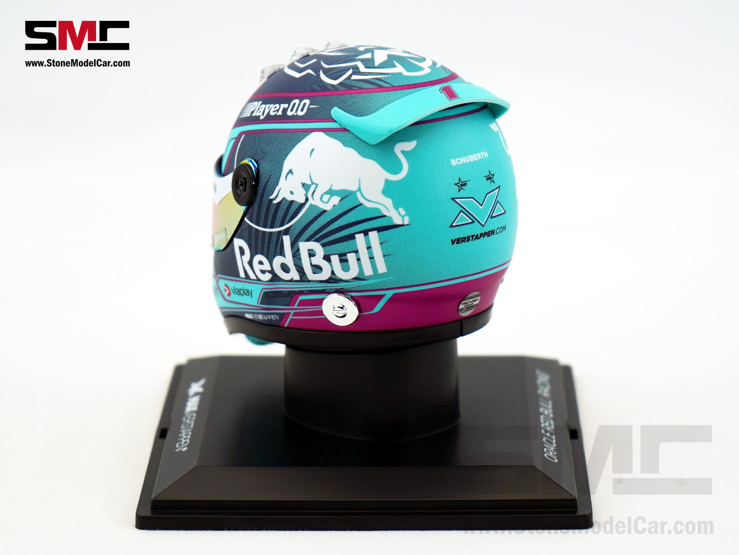 Red Bull F1 RB19 #1 Max Verstappen US Miami GP 2023 Schuberth 1:4 Miniature Helmet