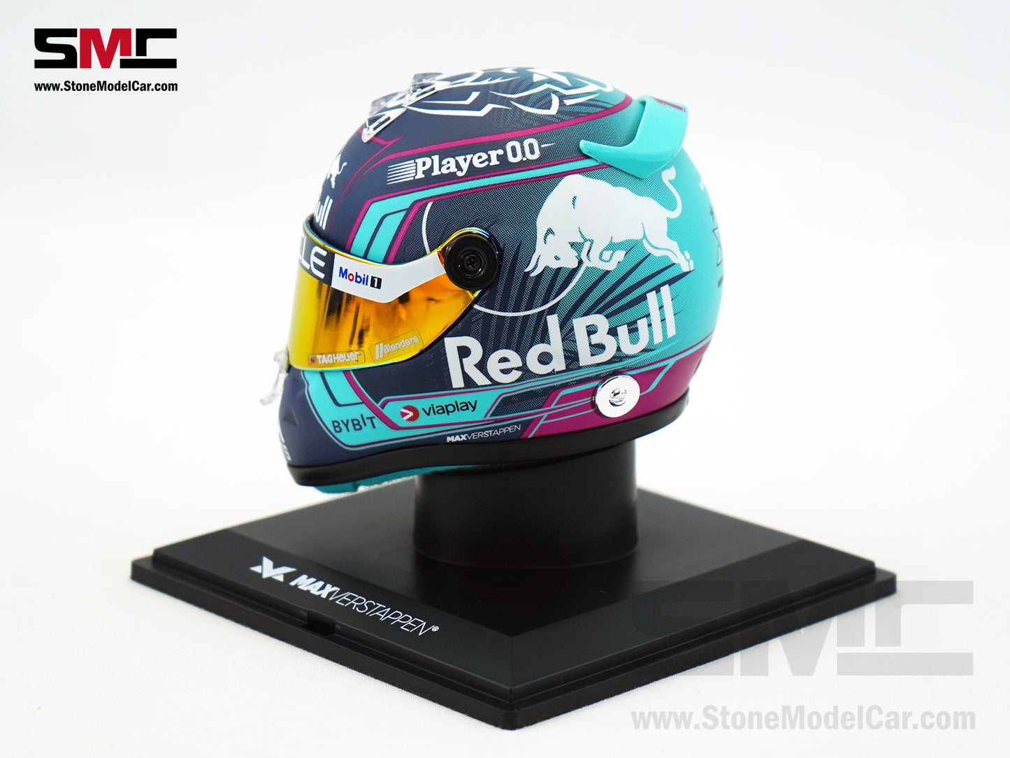 Red Bull F1 RB19 #1 Max Verstappen US Miami GP 2023 Schuberth 1:4 Miniature Helmet