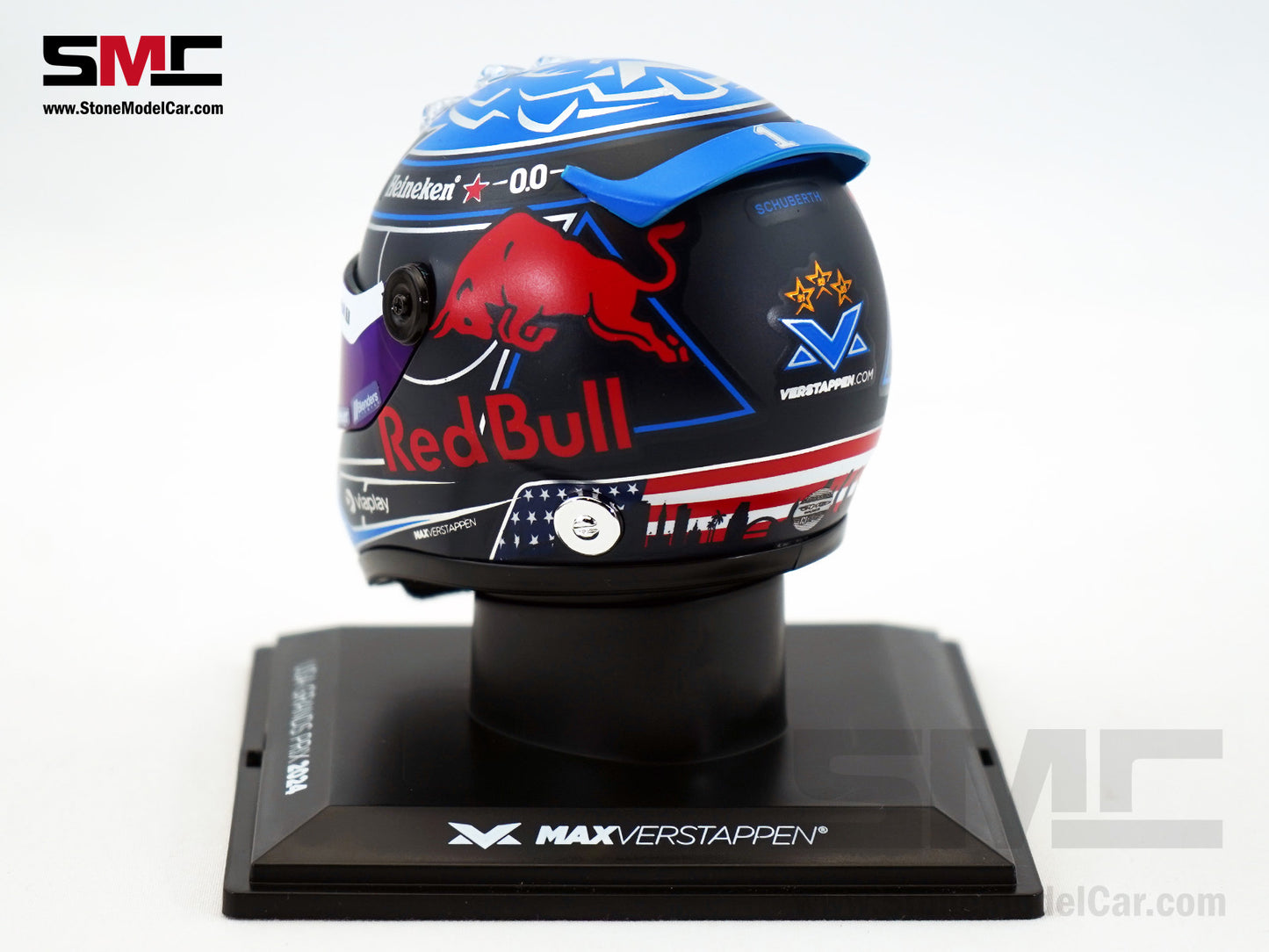 Red Bull F1 RB20 #1 Max Verstappen Las Vegas 2024 Schuberth 1:4 Miniature Helmet