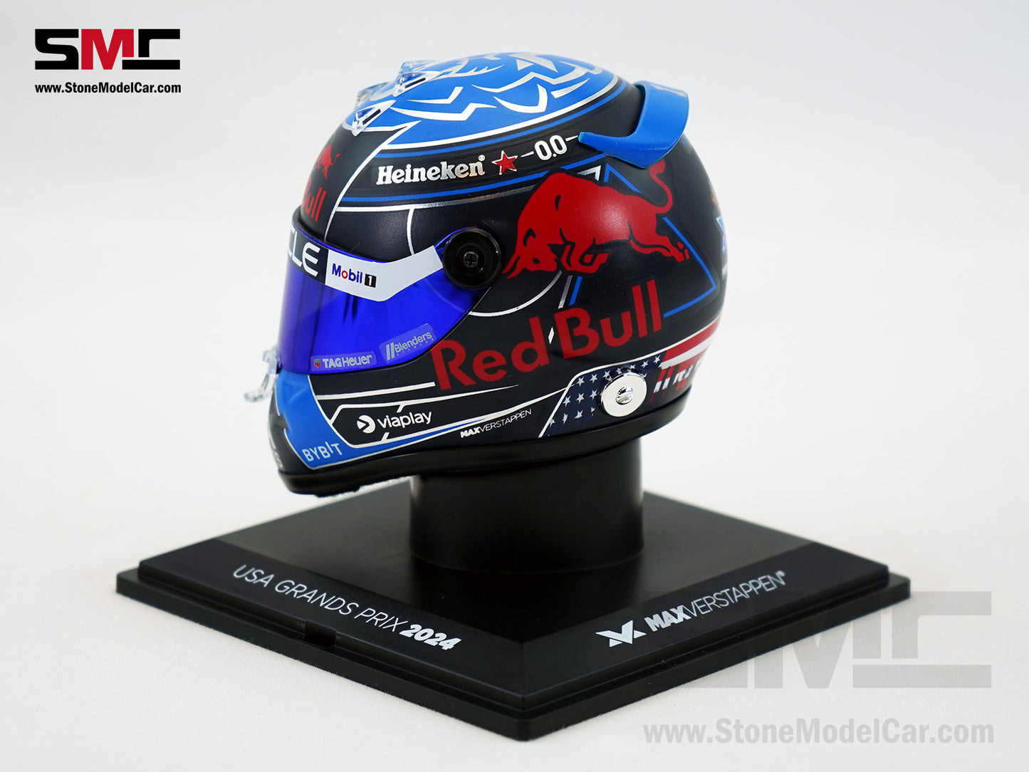 Red Bull F1 RB20 #1 Max Verstappen Las Vegas 2024 Schuberth 1:4 Miniature Helmet