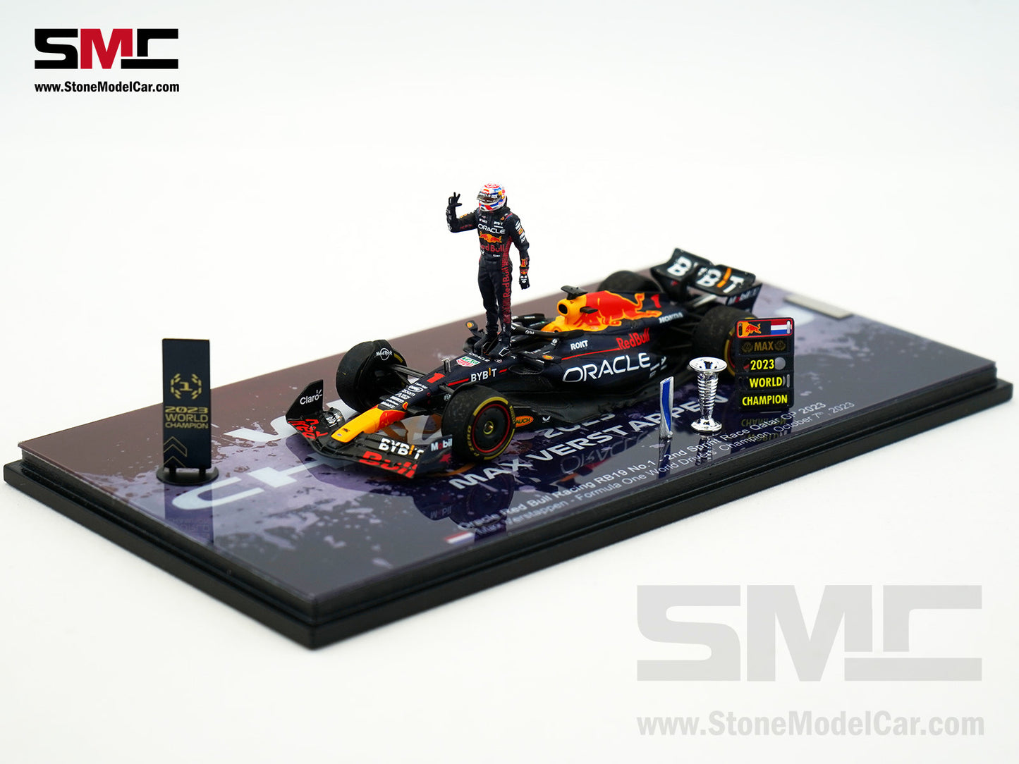Red Bull F1 RB19 #1 Max Verstappen Winner Qatar GP 2023 World Champion Spark 1:43 Figure Special