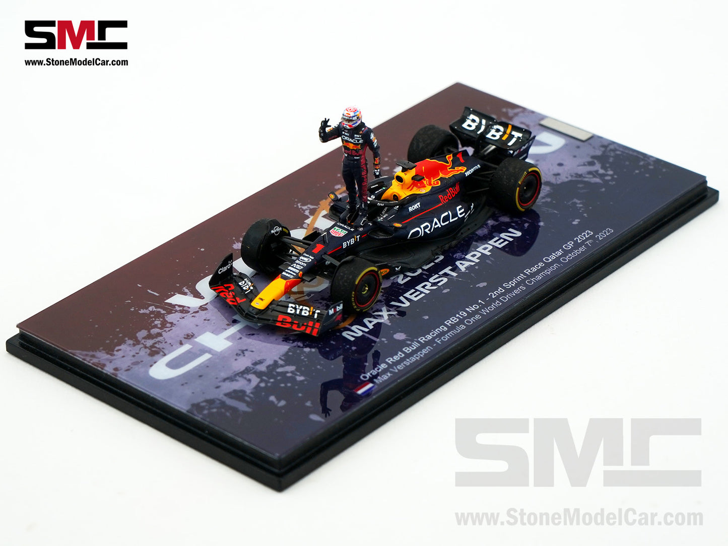 Red Bull F1 RB19 #1 Max Verstappen Winner Qatar GP 2023 World Champion Spark 1:43 Figure Special