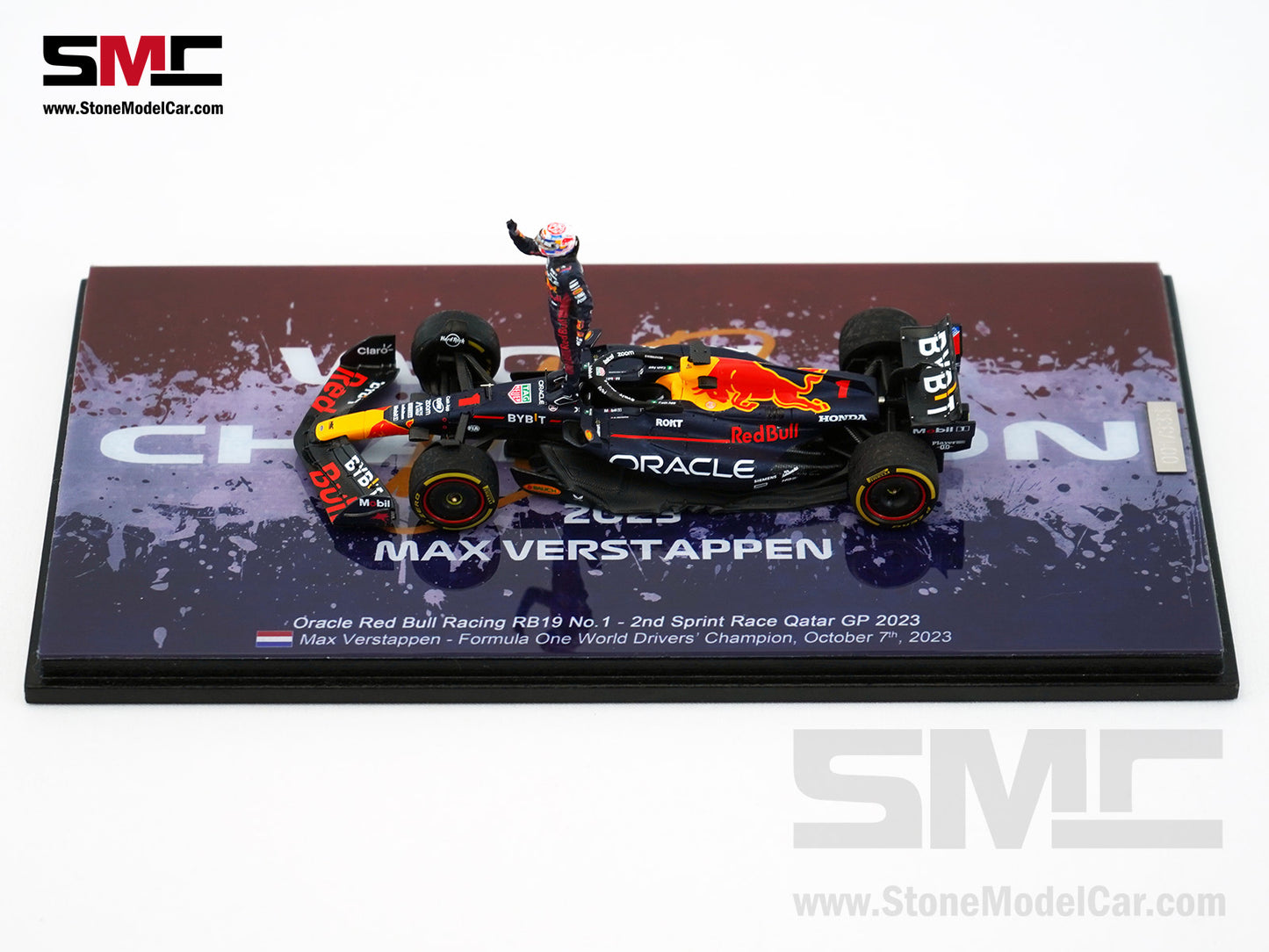 Red Bull F1 RB19 #1 Max Verstappen Winner Qatar GP 2023 World Champion Spark 1:43 Figure Special