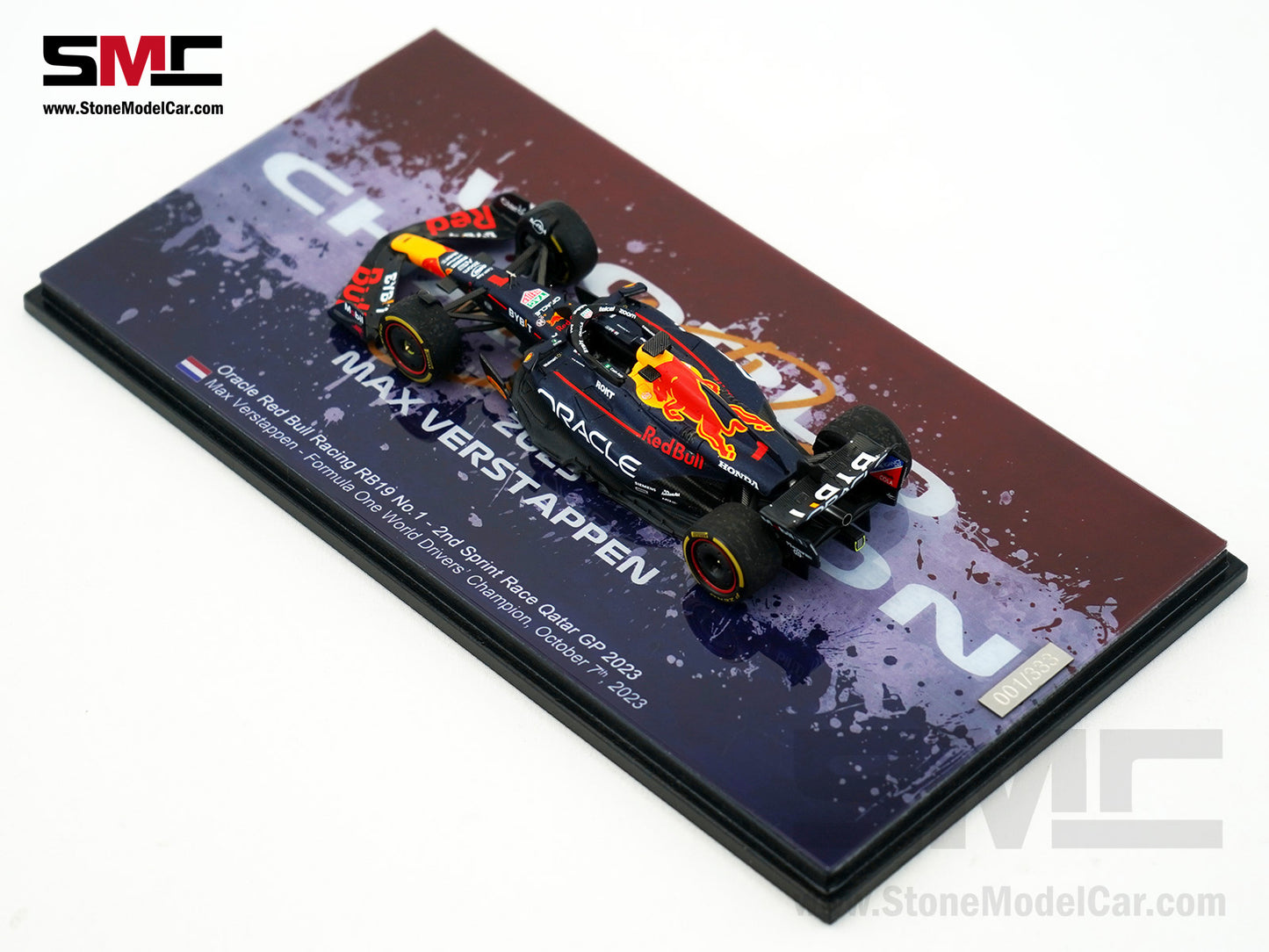 Red Bull F1 RB19 #1 Max Verstappen Winner Qatar GP 2023 World Champion Spark 1:43 Figure Special