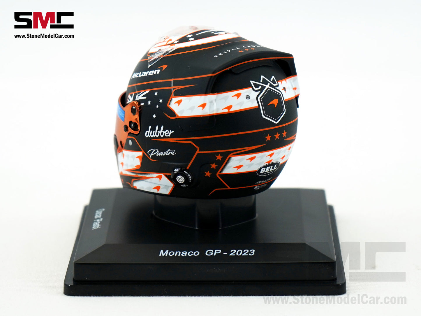McLaren F1 MCL60 #81 Oscar Piastri Monaco GP 2023 Triple Crown Livery Spark 1:5 Miniature Helmet