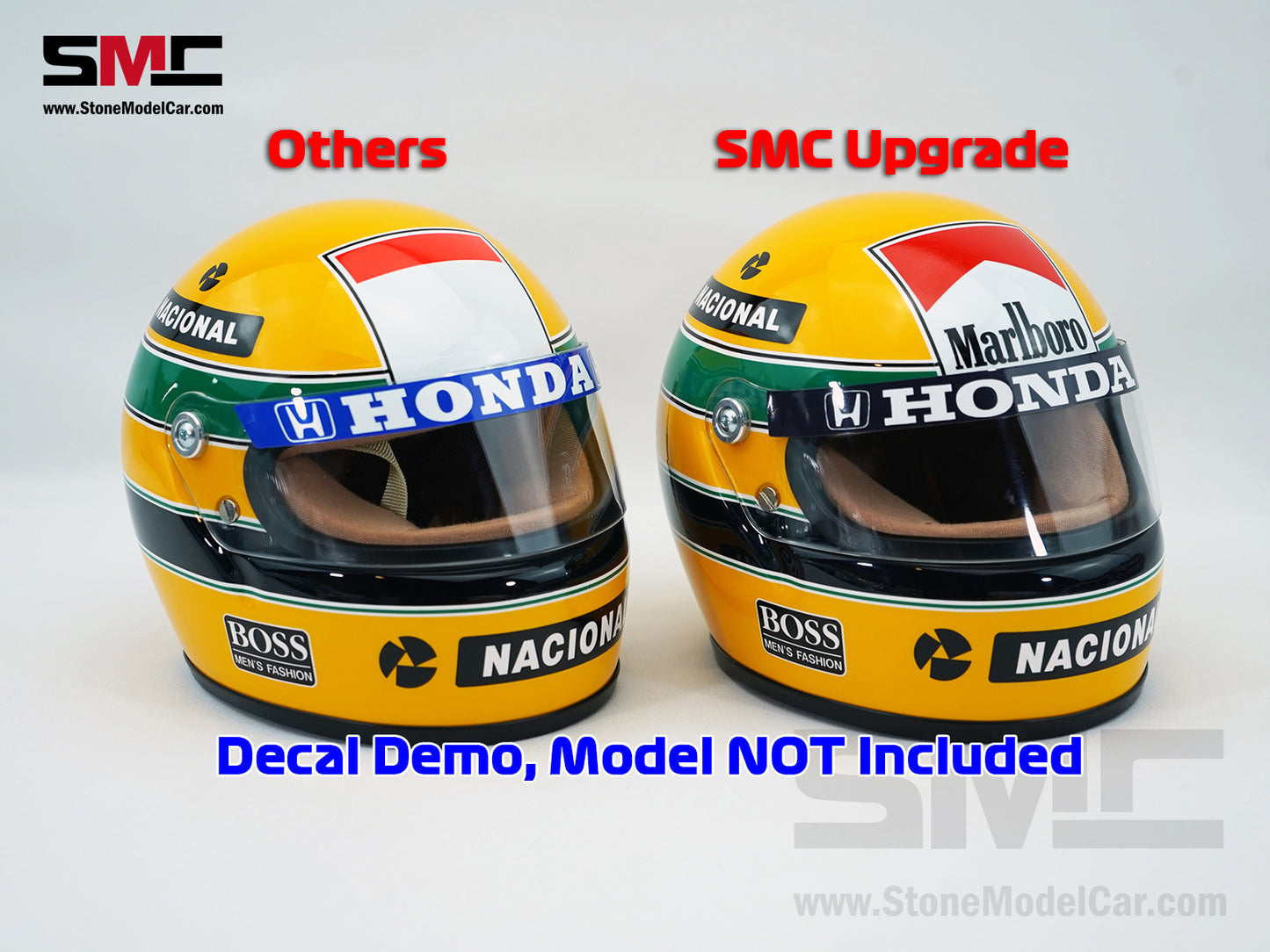 Marlboro Decal Set for Mclaren MP4/4 #12 Ayrton Senna 1988 F1 World Champion 1:2 Miniature Helmet
