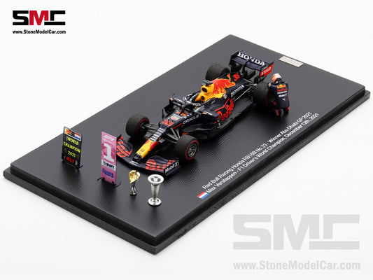[Pre-Order] 2021 F1 World Champion #33 Max Verstappen Red Bull RB16B Abu Dhabi GP 1:43 Spark Figure