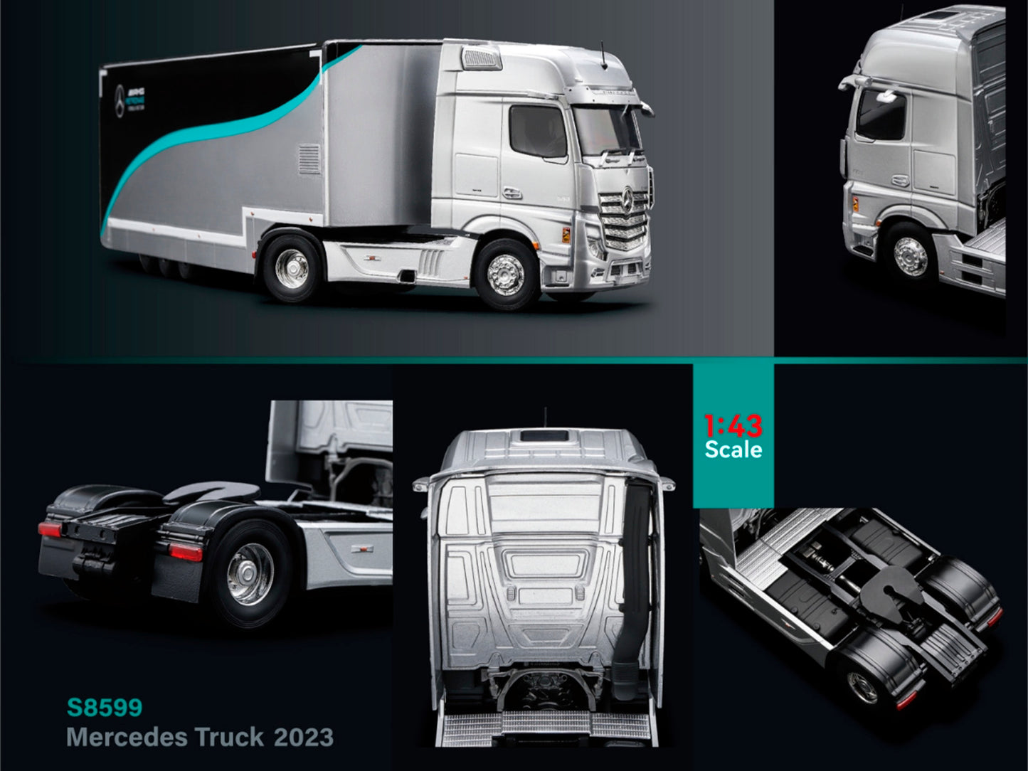 [Pre-Order] Mercedes AMG F1 Team Truck W14 #44 Lewis Hamilton #63 George Russell 2023 Spark 1:43 S8599
