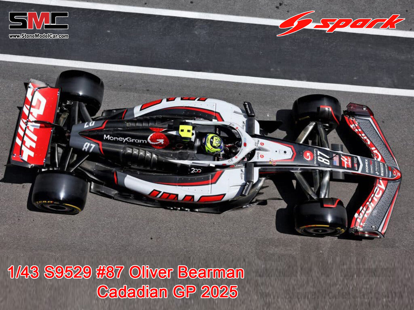 [Pre-Order] Haas F1 Team VF-25 #87 Oliver Bearman Canadian 2025 200th GP 1:43 Spark S9629