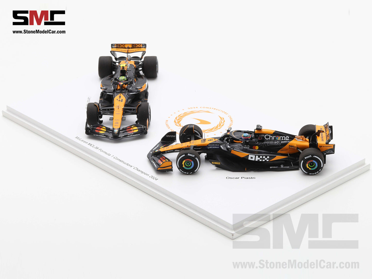 [Pre-Order] McLaren F1 MCL38 #4 L. Norris & #81 O. Piastri Abu Dhabi GP 2024 World Constructors' Champions 1:43 Spark