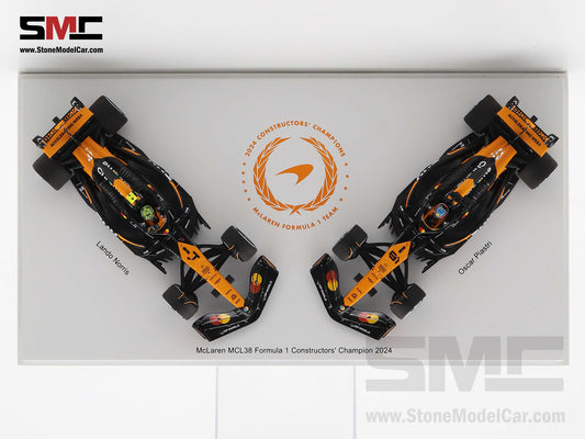 [Pre-Order] McLaren F1 MCL38 #4 L. Norris & #81 O. Piastri Abu Dhabi GP 2024 World Constructors' Champions 1:43 Spark