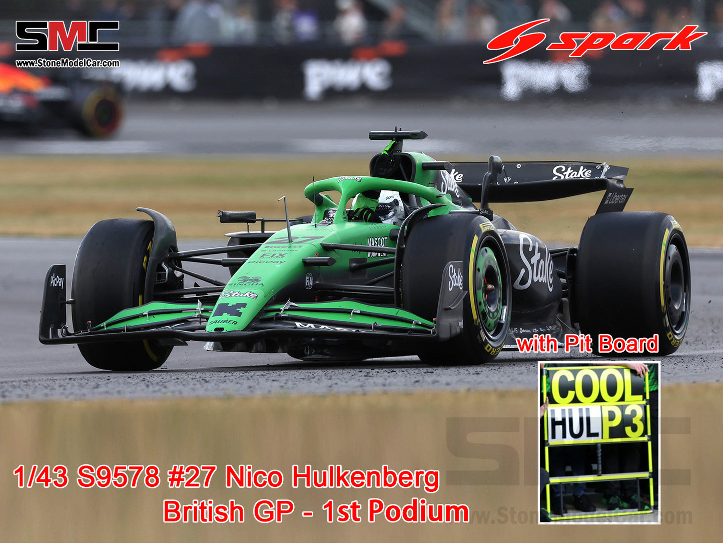 [Pre-Order] Stake F1 KICK Sauber C45 #27 Nico Hulkenberg P3 British GP 2025 Spark 1:43 S9578