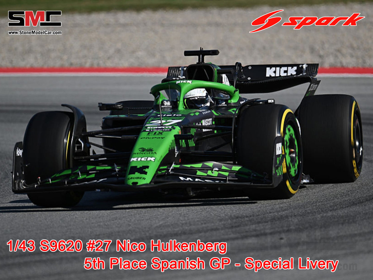 [Pre-Order] Stake F1 KICK Sauber C45 #27 Nico Hulkenberg P5 Spanish GP 2025 Spark 1:43 S9620
