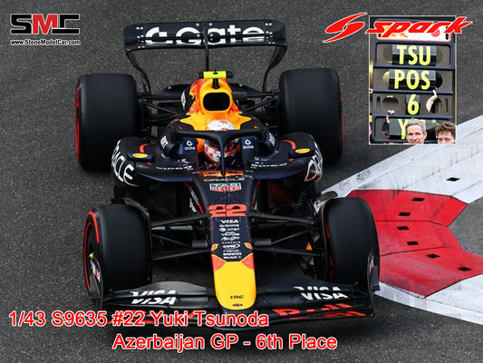[Pre-Order] Red Bull F1 RB21 #22 Yuki Tsunoda Azerbaijan GP 2025 6th Place Spark 1:43 S9635