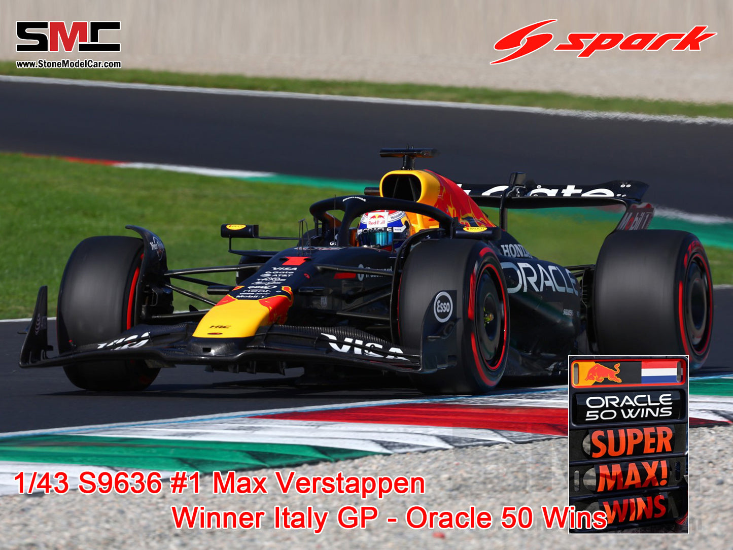 [Pre-Order] Red Bull F1 RB21 #1 Max Verstappen Italy Monza GP Winner 2025 Spark 1:43 S9636
