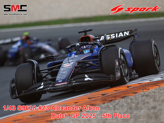 [Pre-Order] Williams F1 FW47 #23 Alexander Albon Dutch GP 5th Place 2025 1:43 Spark S9638