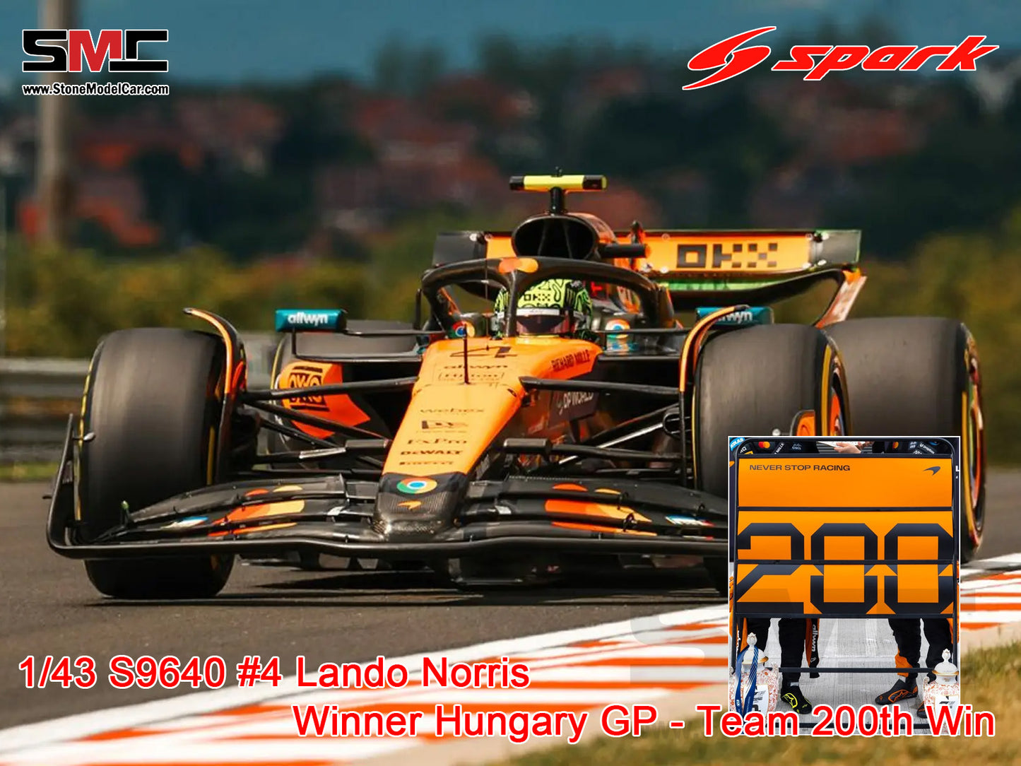 [Pre-Order] McLaren F1 MCL39 #4 Lando Norris Hungarian GP 2025 Winner Spark 1:43 S9640