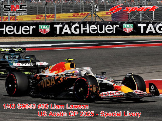 [Pre-Order] Visa Cash App RB F1 VCARB 02 #30 Liam Lawson US Austin GP 2025 Spark 1:43 S9643