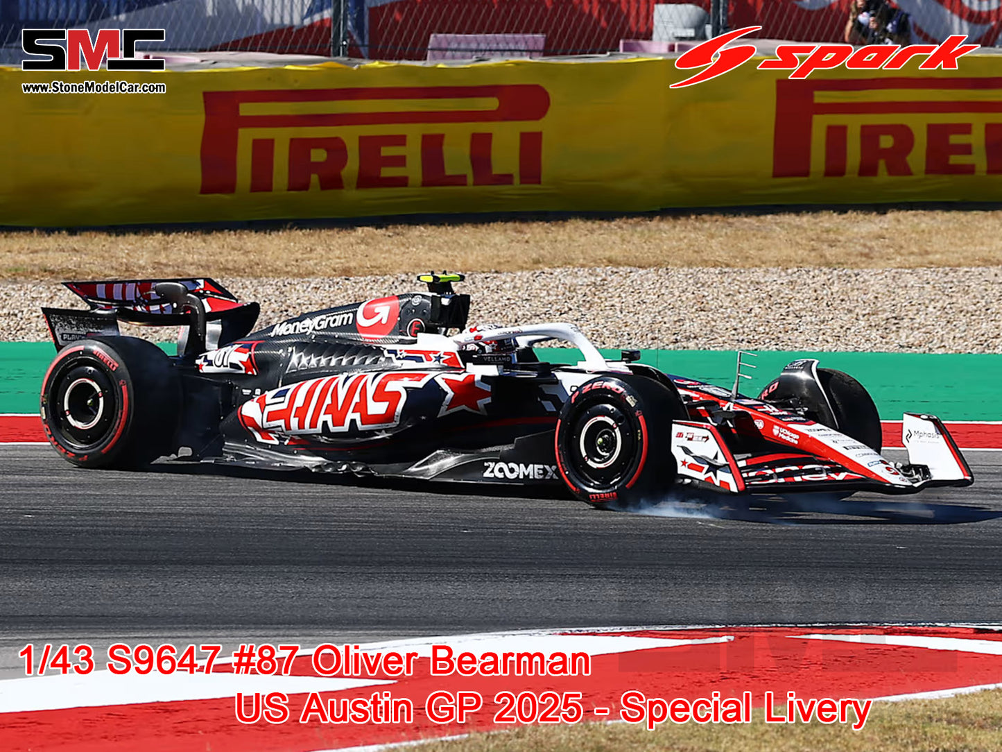 [Pre-Order] Haas F1 Team VF-25 #87 Oliver Bearman US Austin GP 2025 Special Livery Spark 1:43 S9647